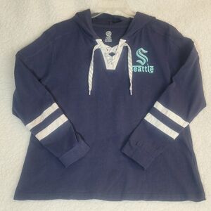 NHL Seattle Kraken Navy and White Women's Jersey Size XL